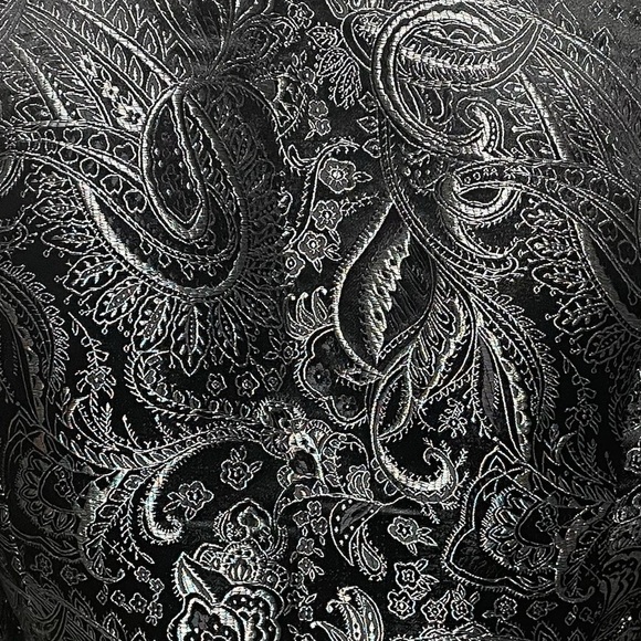Chico’s Women’s Black Silver 1 Paisley Embroidered Blazer in EUC - Picture 3 of 6